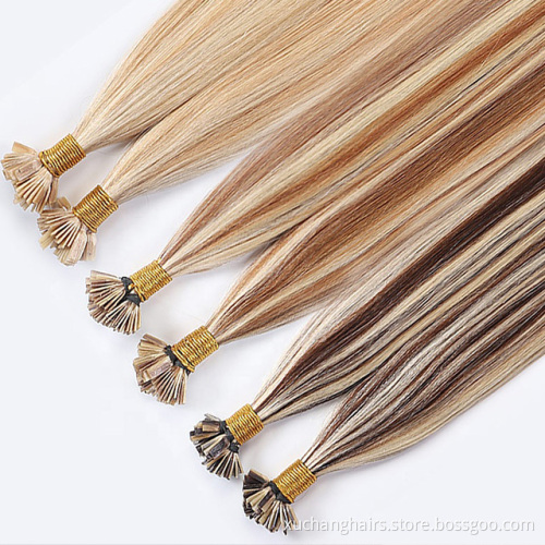 keratin flat tip hair extension Wholesale europis remy virgin hair strands flat tip vendor natural flat tip human hair extension